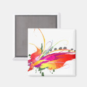 Abstrakter Paradiesvogel Spritzer Magnet (Vorderseite/Rückseite)