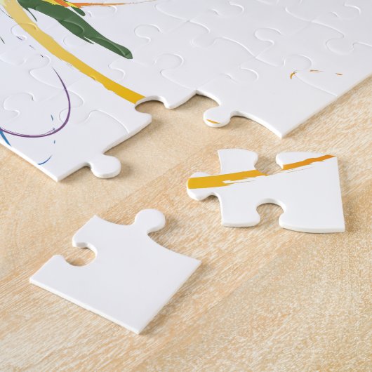 Abstrakter Paradiesvogel Spritzer Puzzle (Seite)