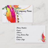 Abstrakter Paradiesvogel Spritzer Visitenkarte (Vorne/Hinten)
