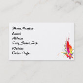 Abstrakter Paradiesvogel Spritzer Visitenkarte (Rückseite)