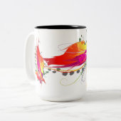 Abstrakter Paradiesvogel Spritzer Zweifarbige Tasse (Vorderseite Links)
