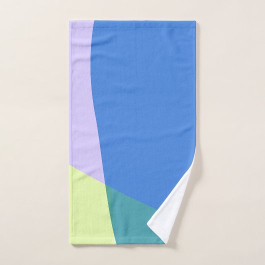 Abstrakter, pastelfarbener Blocklavender grün Badhandtuch Set (Handtuch)