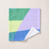 Abstrakter, pastelfarbener Blocklavender grün Badhandtuch Set (Waschlappen)