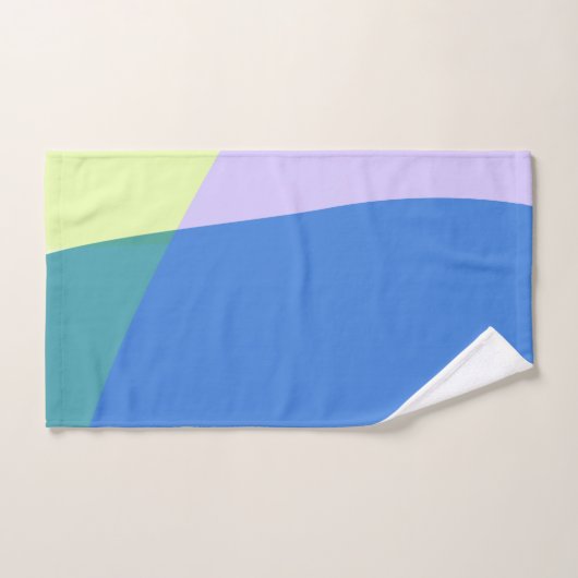 Abstrakter, pastelfarbener Blocklavender grün Badhandtuch Set (Handtuch)