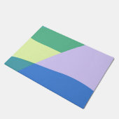 Abstrakter, pastelfarbener Blocklavender grün Fußmatte (Schrägansicht)