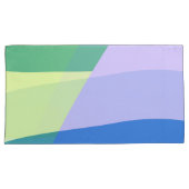 Abstrakter, pastelfarbener Blocklavender grün Kissenbezug (Vorderseite-Rechts)