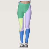 Abstrakter, pastelfarbener Blocklavender grün Leggings (Vorderseite)