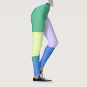 Abstrakter, pastelfarbener Blocklavender grün Leggings (Rechts)