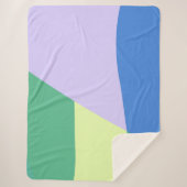 Abstrakter, pastelfarbener Blocklavender grün Sherpadecke (Vorderseite)