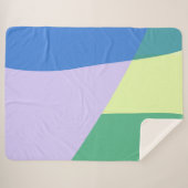 Abstrakter, pastelfarbener Blocklavender grün Sherpadecke (Vorderseite (Horizontal))