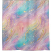 Abstrakter Pastell-Glitzer Nahtloses Muster Duschvorhang (Vorderseite)