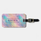 Abstrakter Pastell-Glitzer Nahtloses Muster Gepäckanhänger (Vorderseite horizontal)