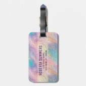 Abstrakter Pastell-Glitzer Nahtloses Muster Gepäckanhänger (Rückseite vertikal)