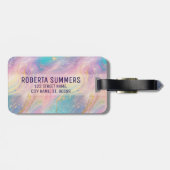 Abstrakter Pastell-Glitzer Nahtloses Muster Gepäckanhänger (Rückseite horizontal)