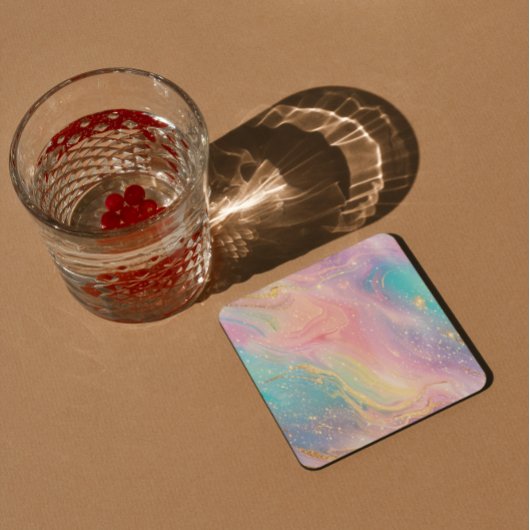 Abstrakter Pastell-Glitzer Nahtloses Muster Rechteckiger Pappuntersetzer