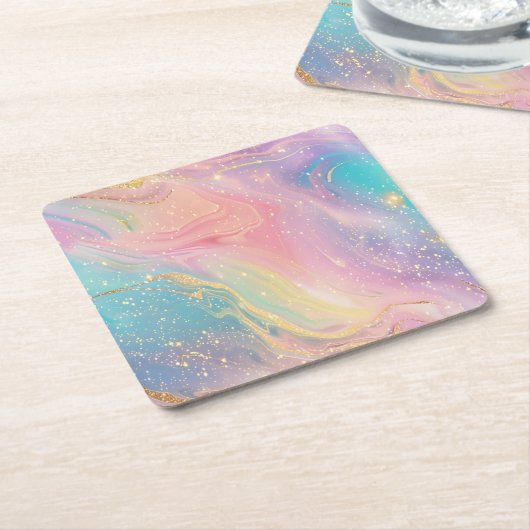 Abstrakter Pastell-Glitzer Nahtloses Muster Rechteckiger Pappuntersetzer (angewinkelt)