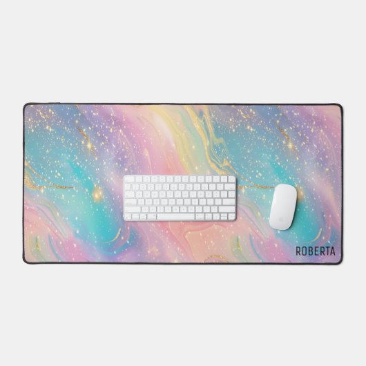Abstrakter Pastell-Glitzer Nahtloses Muster Schreibtischunterlage (Tastatur & Maus)