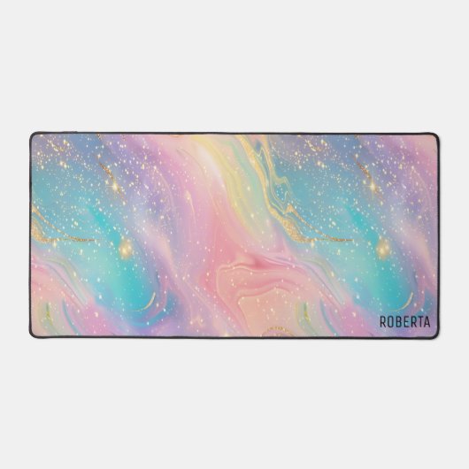 Abstrakter Pastell-Glitzer Nahtloses Muster Schreibtischunterlage (Vorderseite)