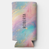 Abstrakter Pastell-Glitzer Nahtloses Muster Selters Dosenkühler (Rückseite)