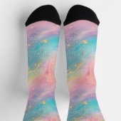 Abstrakter Pastell-Glitzer Nahtloses Muster Socken (Oben)