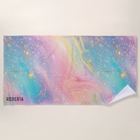 Abstrakter Pastell-Glitzer Nahtloses Muster Strandtuch (Vorderseite)