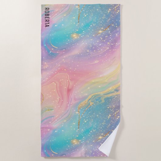 Abstrakter Pastell-Glitzer Nahtloses Muster Strandtuch (Vorderseite)