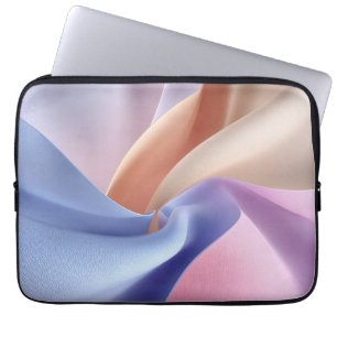Abstrakter Pastell-Stofffluss mit sanften Kurven Laptopschutzhülle