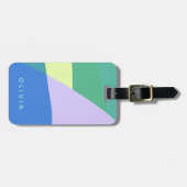 Abstrakter Pastellfarbblock Personalisiert Gepäckanhänger (Vorderseite horizontal)