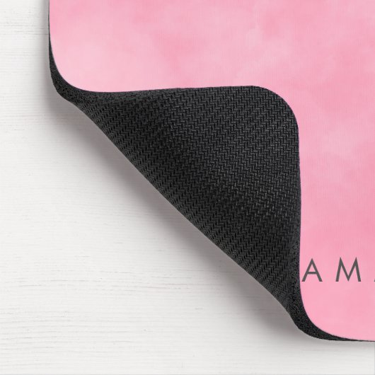 Abstrakter Pastellrosa Himmel Wolken Personalisier Mousepad (Ecke)