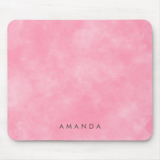 Abstrakter Pastellrosa Himmel Wolken Personalisier Mousepad (Vorne)