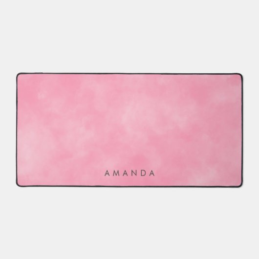 Abstrakter Pastellrosa Himmel Wolken Personalisier Schreibtischunterlage (Vorderseite)