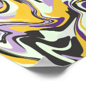 Abstrakter Pastelwirbel mit Gelb und Lila Poster (Ecke)