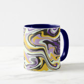 Abstrakter Pastelwirbel mit Gelb und Lila Tasse (VorderseiteRechts)