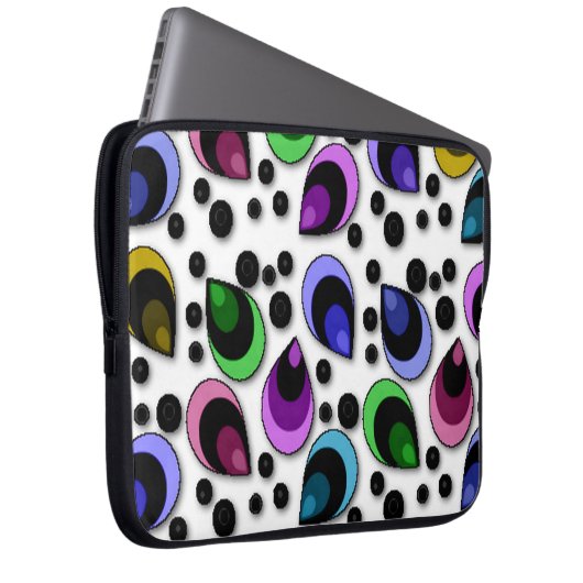 Abstrakter Peacock Feathuster Laptop-Sieb Laptopschutzhülle (Vorne Rechts)