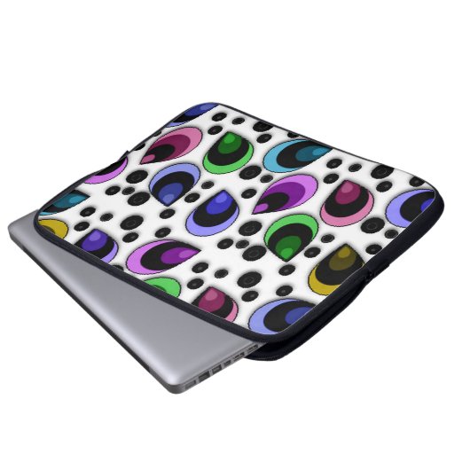 Abstrakter Peacock Feathuster Laptop-Sieb Laptopschutzhülle (Vorne Knopf)