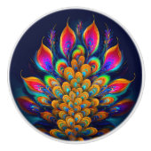 Abstrakter Peacock-Schwanz-Keramik Keramikknauf (Vorderseite)