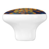 Abstrakter Peacock-Schwanz-Keramik Keramikknauf (Seitenansicht)