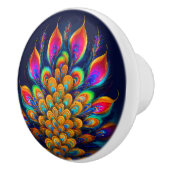 Abstrakter Peacock-Schwanz-Keramik Keramikknauf (Rechts)