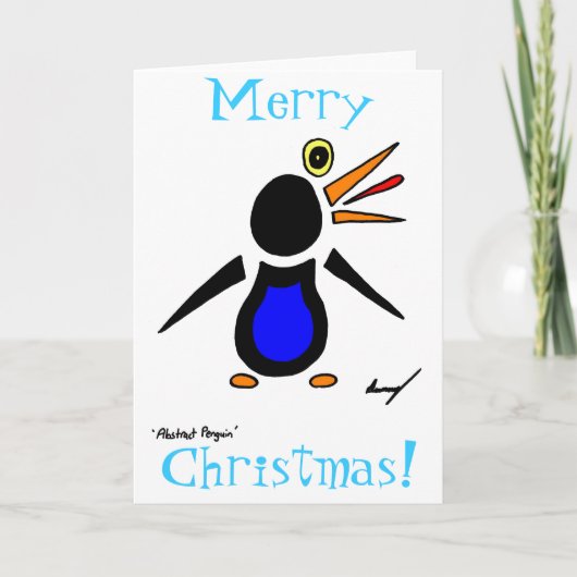 Abstrakter Penguin "frohe Weihnachten!" Karte (Vorderseite)