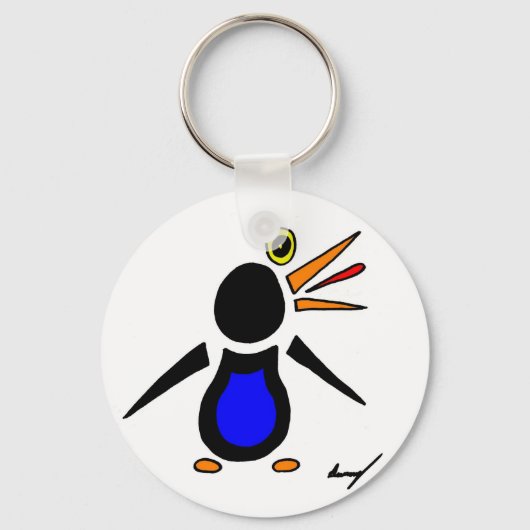 Abstrakter Penguin Round Schlüsselanhänger (Vorderseite)