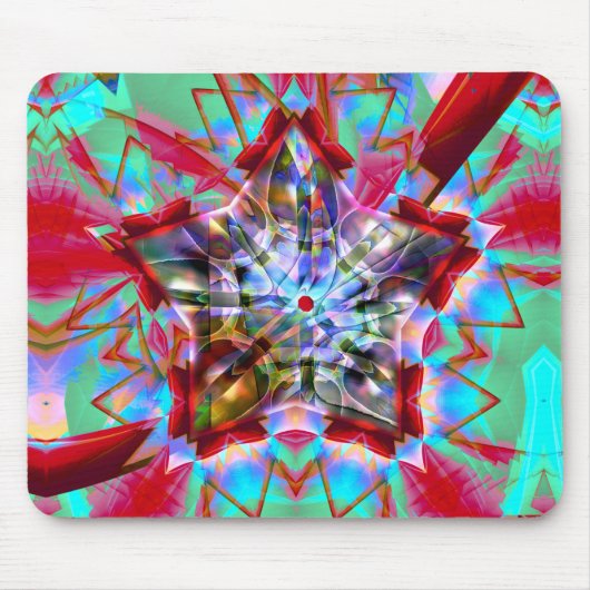 Abstrakter Pentagon-Stern gemischt in Durcheinande Mousepad (Vorne)