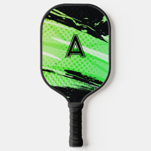 Abstrakter Personalisierter anfänglicher Spaß grün Pickleball Schläger