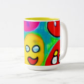 Abstrakter Pet Rock Zweifarbige Tasse (VorderseiteRechts)