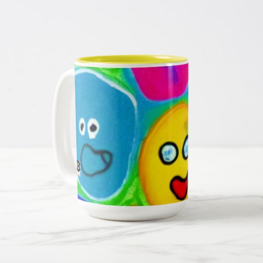 Abstrakter Pet Rock Zweifarbige Tasse (Vorderseite Links)