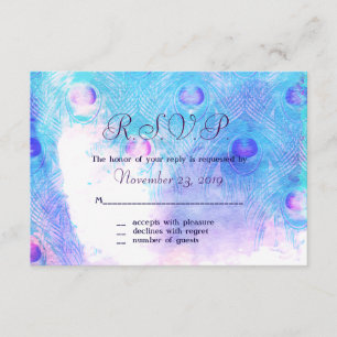 Abstrakter Pfau, Aquarell-Antwortkarten RSVP Karte
