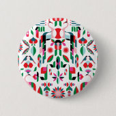 Abstrakter Pfau Button (Vorderseite)