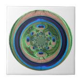 Abstrakter Pfau Fliese (Vorderseite)