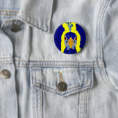 Abstrakter Pfau-Kopf Button (Beispiel)