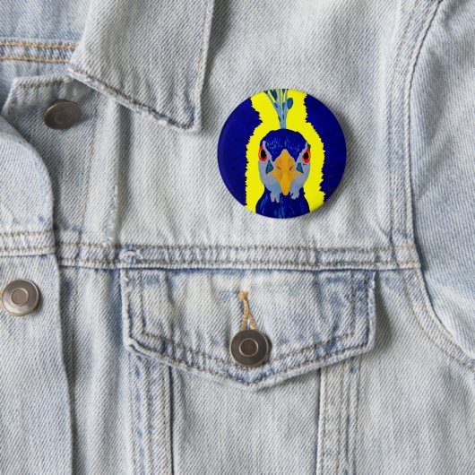 Abstrakter Pfau-Kopf Button (Beispiel)