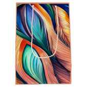 Abstrakter Pfau Mittlere Geschenktüte (Rückseite)